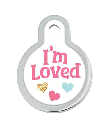 ID Tag Circle Small Raised Edge I'm Loved -